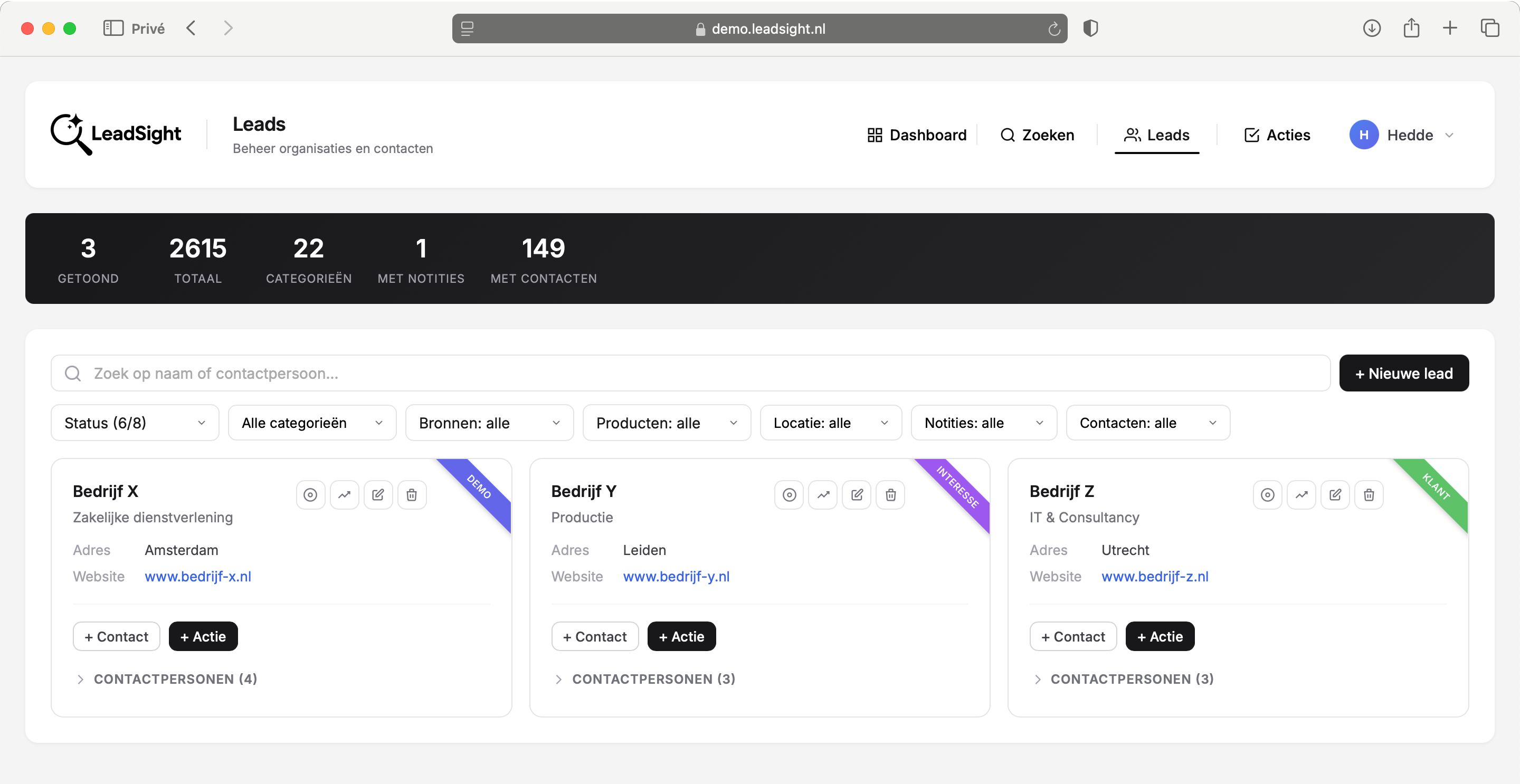 LeadSight Applicatie